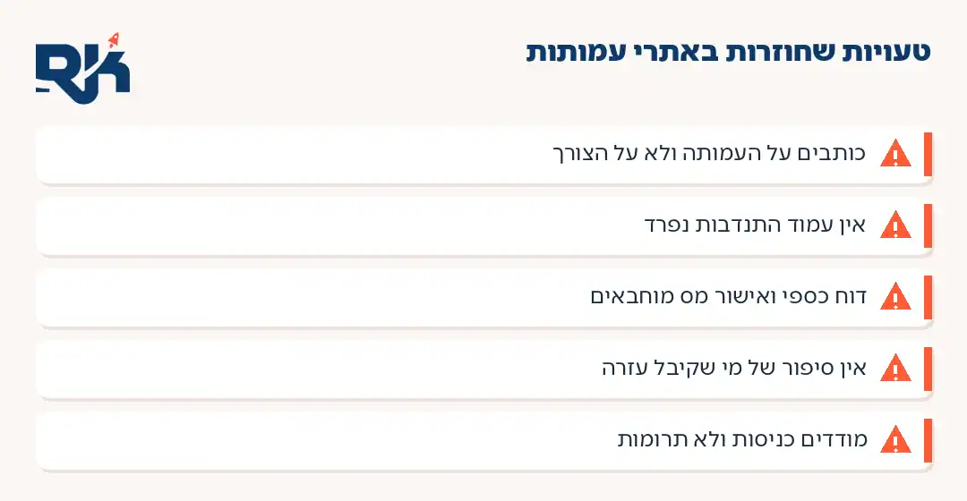 קידום אתרים לעמותות: חמש הטעויות שחוזרות באתרי עמותות